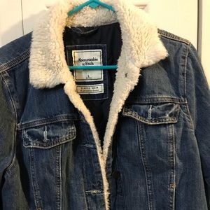 Abercrombie & Fitch Sherpa Denim Jacket